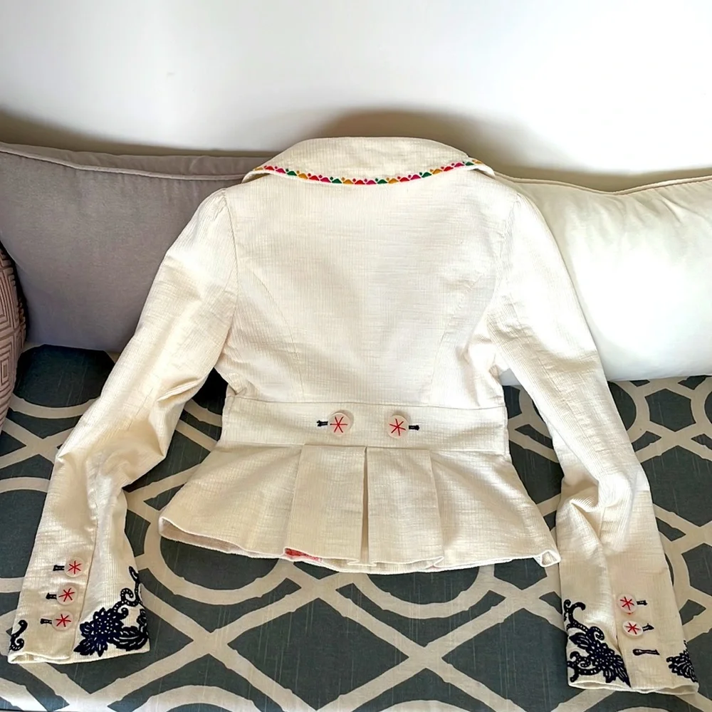 ANTHROPOLOGIE embroidered corduroy jacket blazer - Picture 7 of 13